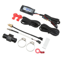 4-in-1 Digital Motorcycle Thermometer LCD Water Voltage Time Gauge,DC12V