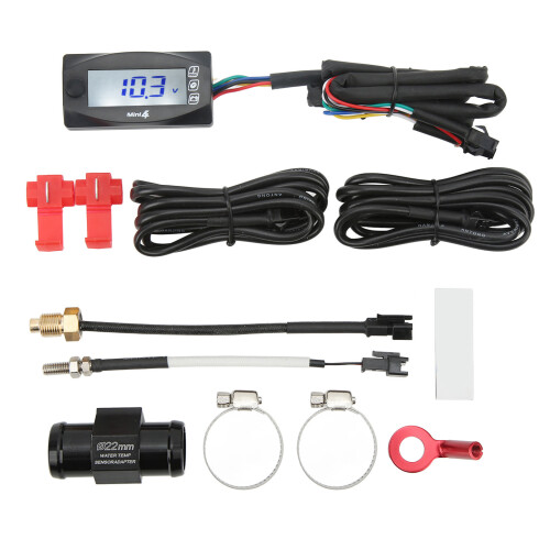 Termometro e voltmetro LCD multifunzione 4 in 1 per moto 1