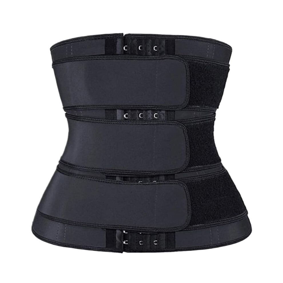 Waist Support Waist Trainer Trimmer Belly Control Shapewear Neoprene Sweat Belt Slimming Body Shaper Abdomen Back Brace (Black, M) M Black