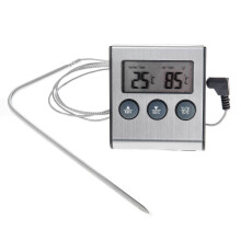 Stainless Steel Probe Meat Thermometer Digital with Temperature Alert Feature, Instant Read Cooking Thermometer with Auto-Off Function for Grilling