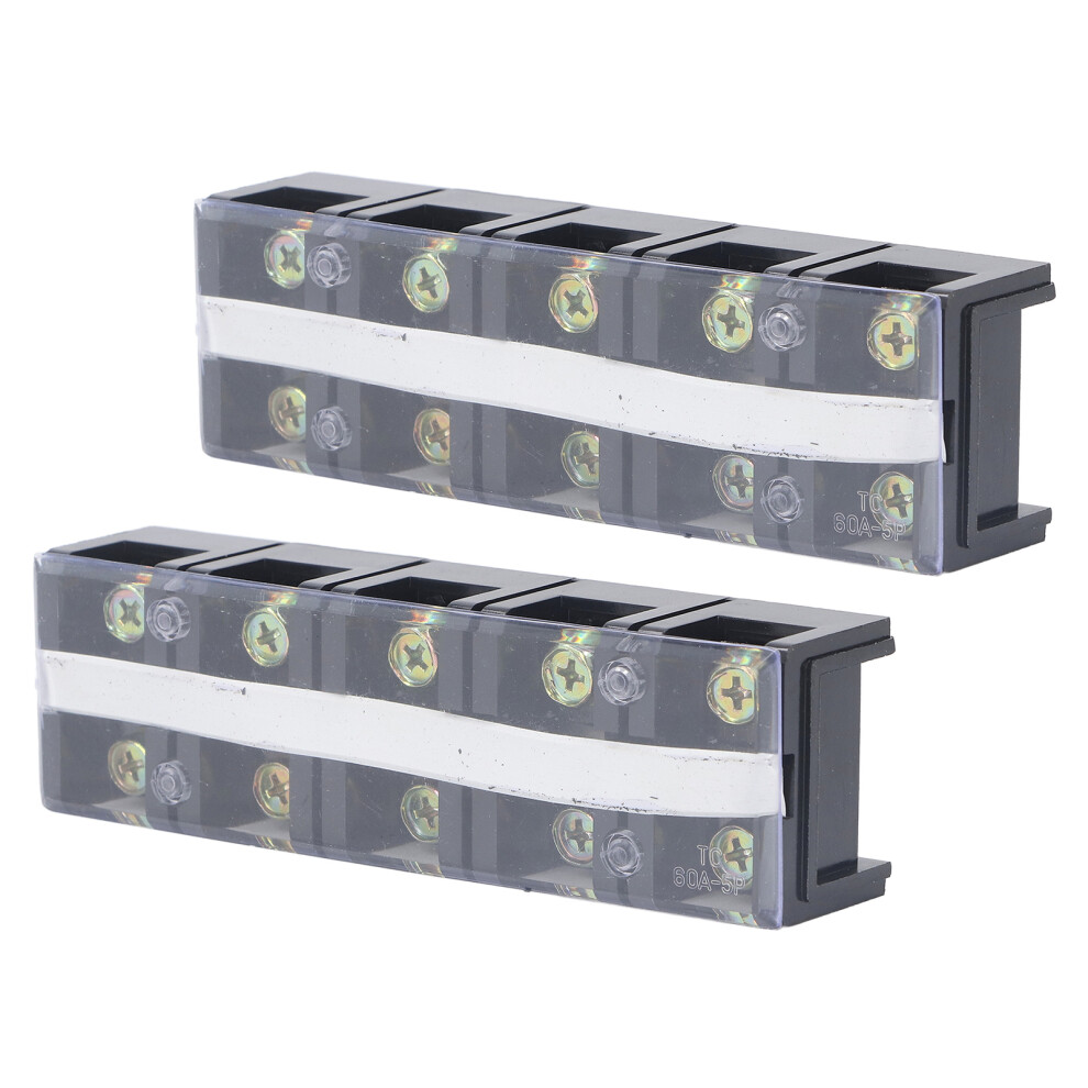 5 Position Terminal Strip Block 60A 600V Dual Row With Dustproof Cover 4981371727917