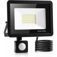 Adjustable Bracket LED Flood Light, 30W Cold White Outdoor Work Light with Motion Sensor, Super Bright IP66 Waterproof Floodlight 120 Beam Angle,