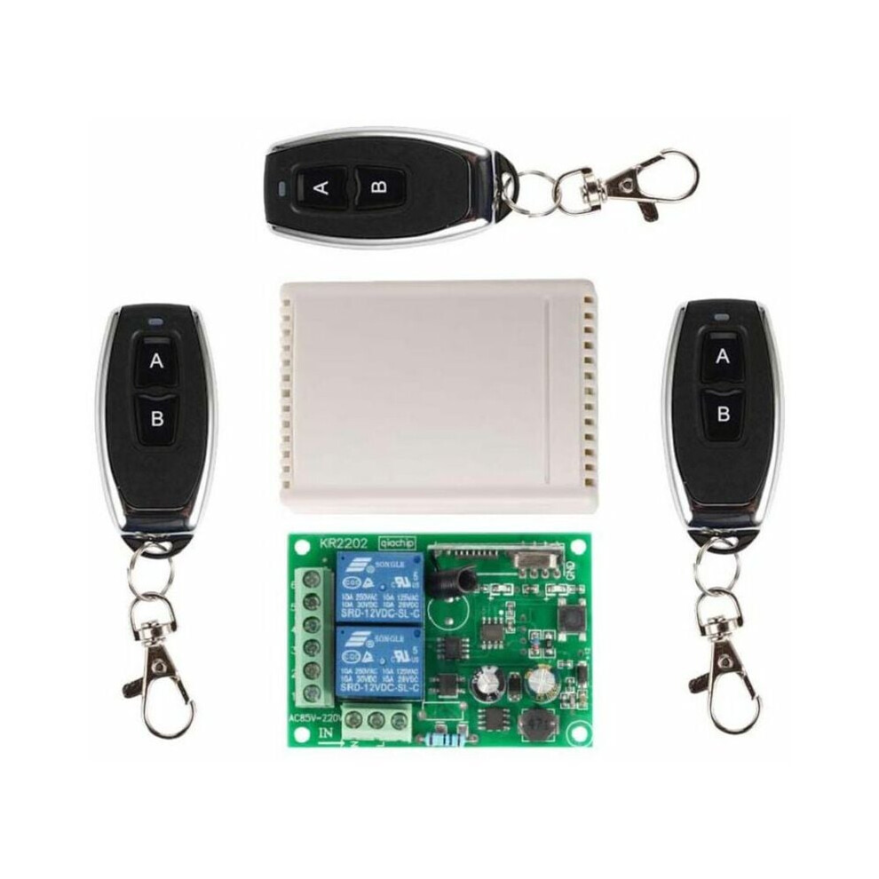 433Mhz Wireless 2-Channel Remote Control Switch, Learning Code Security For Garage Door & Curtain Control, Stable Performance & Easy 9340959776948