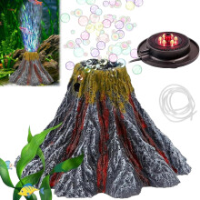 Vulcão decorativo para aquário, enfeites borbulhadores para melhorar a paisagem subaquática do aquário com material de resina ecológico, prático