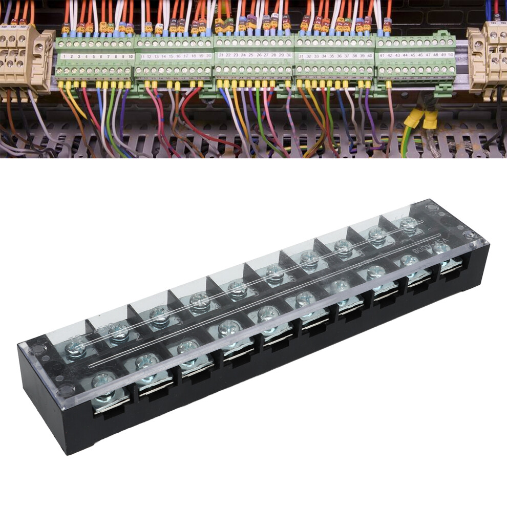 2P Terminal Strip Block 45A 600V, 10 Positions, Easy Wiring 4171371728339