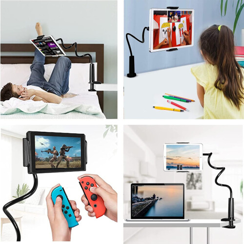 Ευέλικτη βάση tablet με λαιμόκοψη, ευρεία συμβατότητα για κινητά τηλέφωνα και tablet, 1