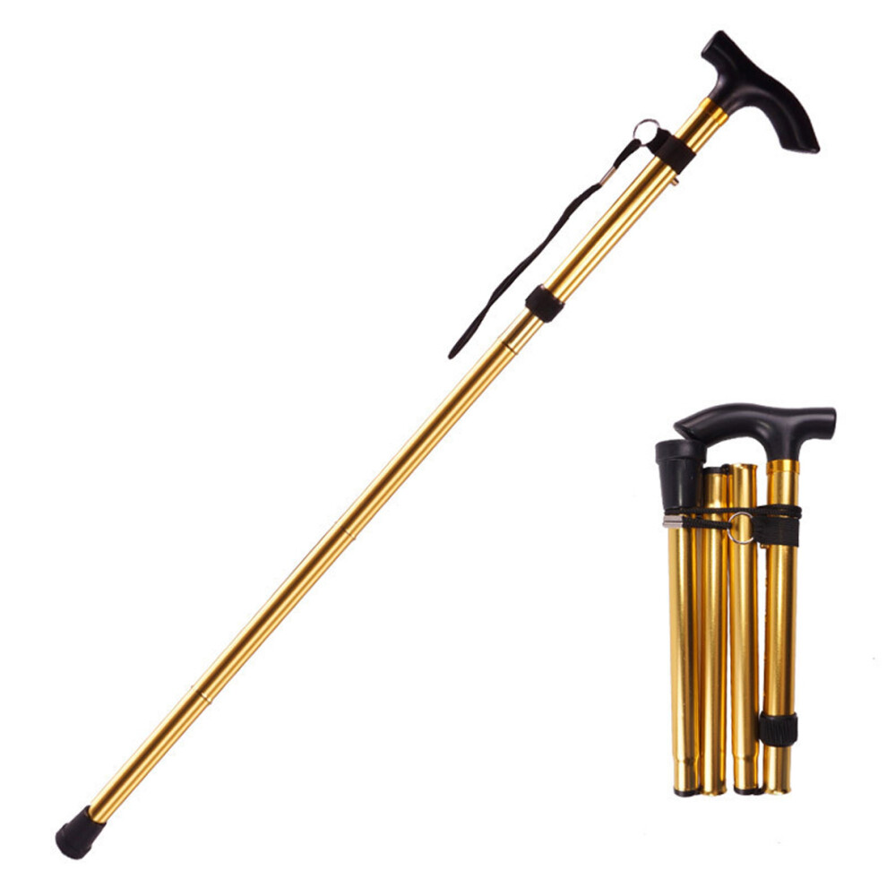 Designer Style Walking Stick, Lightweight And Sturdy Portable Cane With Convenient Folding Mechanism Into 4 Sections, Supports Up To 250 Lbs,