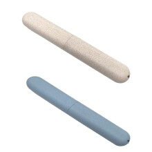 Carcasă portabilă pentru periuța de dinți de călătorie, cutie de depozitare din paie de grâu naturală și PP, cu material de înaltă