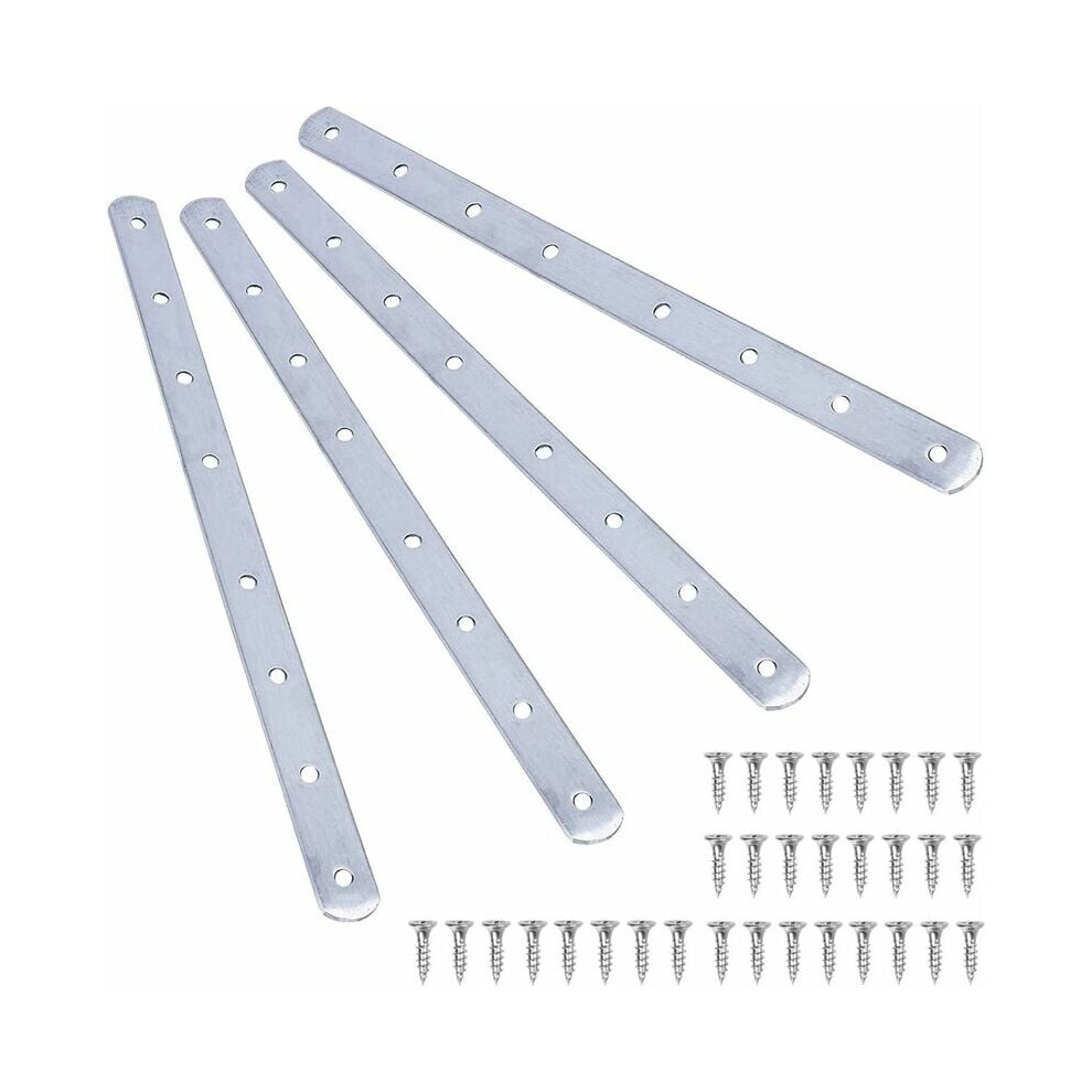 Easy Installation Flat Fixing Plates, Stainless Steel Heavy Duty Brackets, High Quality Corrosion Resistance Mounting Holes, Silver Tone Rustproof 9433291761632