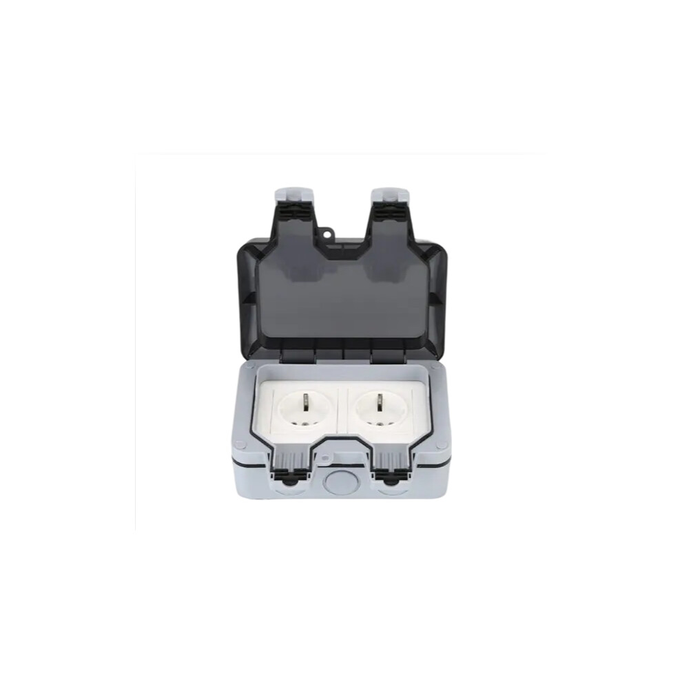 Outdoor Power Outlet, High-Quality Abs Waterproof Ip66 Outdoor Electrical Socket With Lockable Cover, 16A 220V Outdoor Plug Socket, Easy 9358999399881