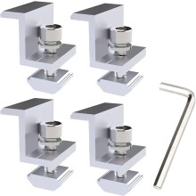 Adjustable End Clamp, Solar Panel Mounting Bracket For Heavy Duty Aluminum Outdoor Use, Easy Installation Accessories Included With Weather Resistant
