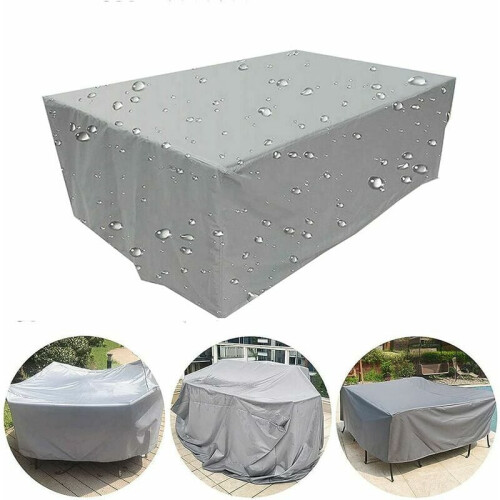 Capa para móveis de exterior, proteção completa com tecido Oxford resistente e material com base em PVC, cor prata, perfeita para diversos tipos