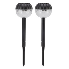 Farbwechselnde Solar-Gartenleuchten, wetterfeste Solar-Wegeleuchten, 2er-Pack Solarleuchten aus ABS-Material mit RGB-Farbmodus, automatische