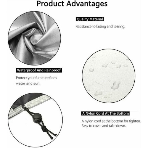 Capa para móveis de exterior, proteção completa com tecido Oxford resistente e material com base em PVC, cor prata, perfeita para diversos tipos 1
