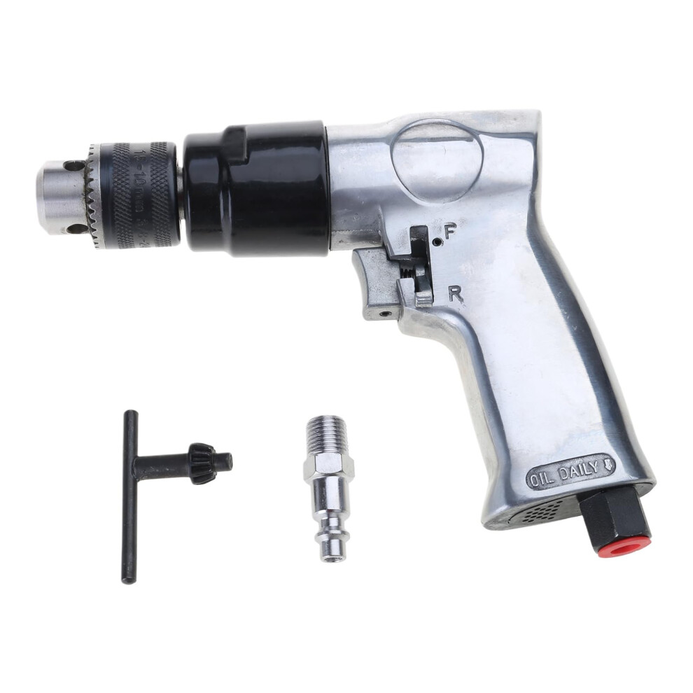 3/8' Pneumatic Drill With Chuck Wrench And Connector Heavy Duty 1800 Rpm For Sanding Sawing Grinding Ref: 6876 9426802522136