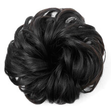 Voluminøs Bølget Hårknold Extensions Syntetisk Chignon Elegant Mat Finish Varmebestandig Fiber Fastgjort Elastik Komfortabel Pasform Vaskbar