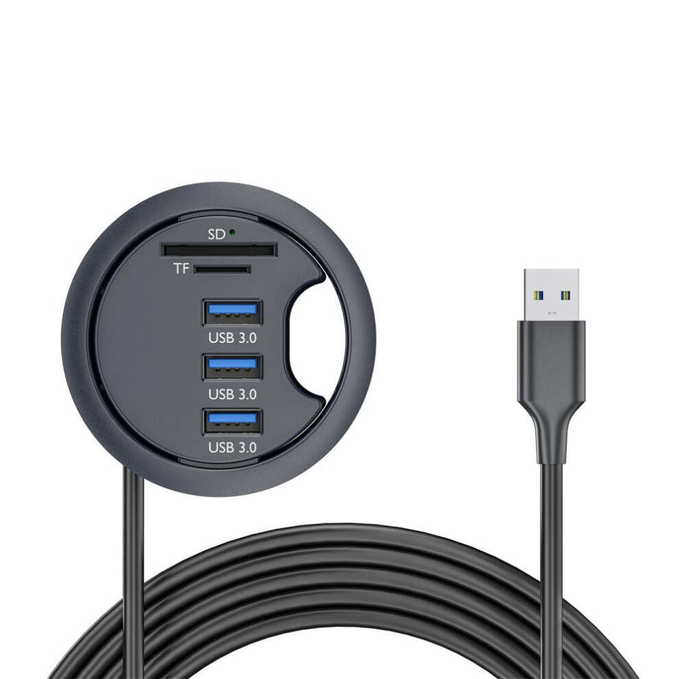 Usb 3.0 Hub Sd Tf 3 Port Usb 60Mm Desk Grommet Splitter Dock Station Micro Sd Card Reader For Desktop Pc Desk 3 X Usb 3.0 Sdtf 9426802523478