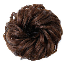 Voluminøs Bølget Hårknold Extensions Syntetisk Chignon Elegant Mat Finish Varmebestandig Fiber Fastgjort Elastik Komfortabel Pasform Vaskbar
