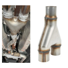 Stainless Steel Car Exhaust Tip 51mm Dual Tail Pipe Fit 255mm