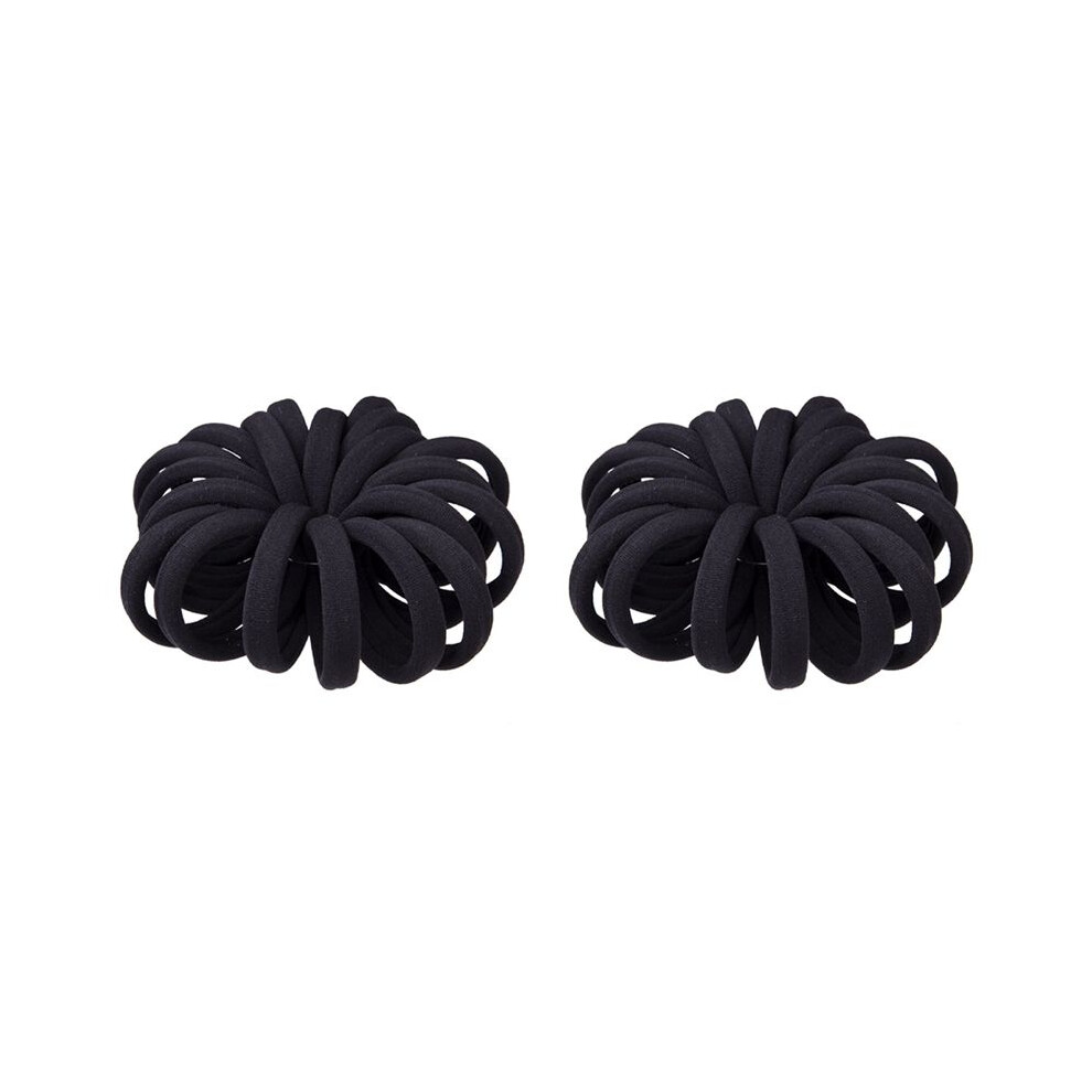 (40 Anelli Per Capelli Neri Spessi) - Fascia Per Capelli Elastica, Senza Piega, Elastico Nel Cotone Elastico Di Grandi Dimensioni, Supporto Per Coda