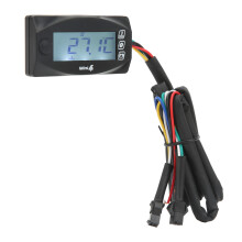 gauge de tension et de température pour moto 4-en-1 DC12V universel 60x30mm rétroéclairage bleu