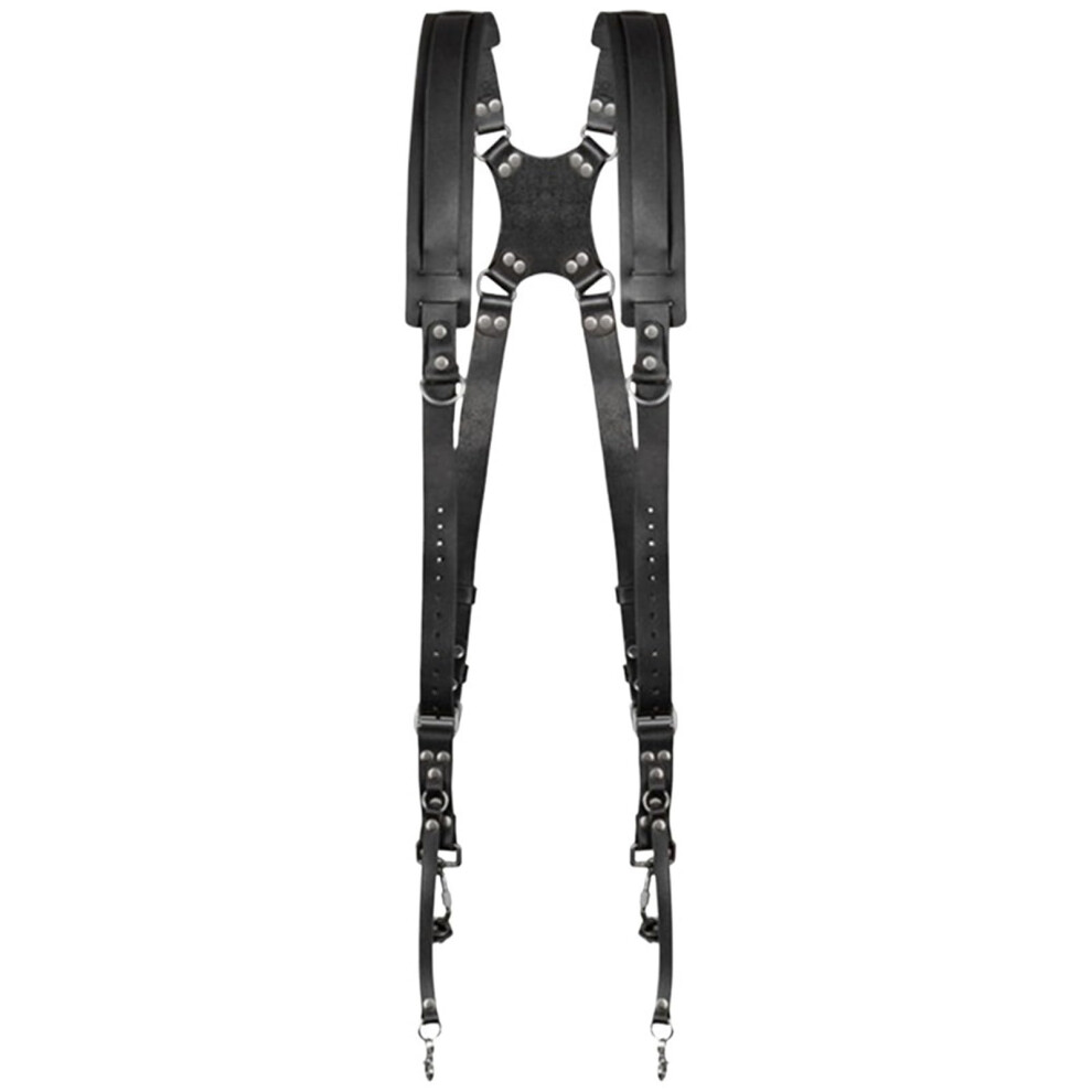 Double Camera Strap, Adjustable Leather Shoulder Strap For Photography (Black) Black 9426802525731