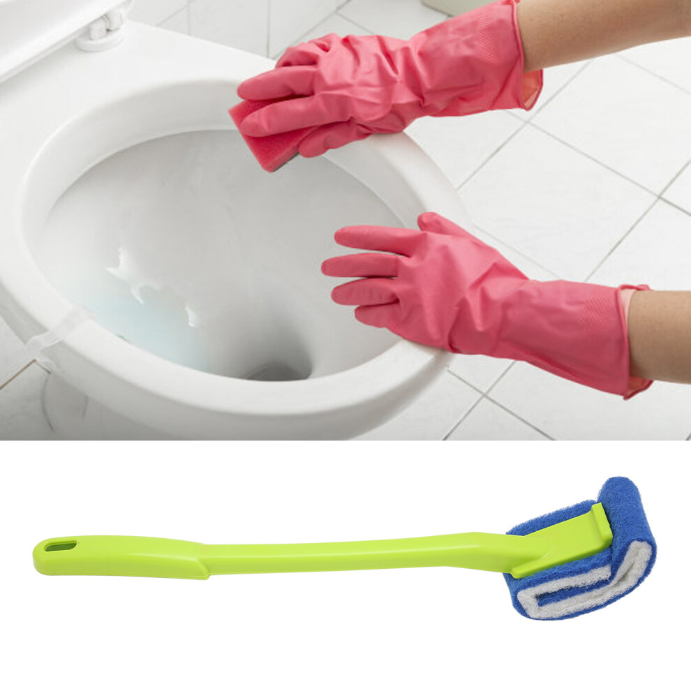 Green Ergonomic Toilet Brush with Nylon Soft Bristles and Curved Head