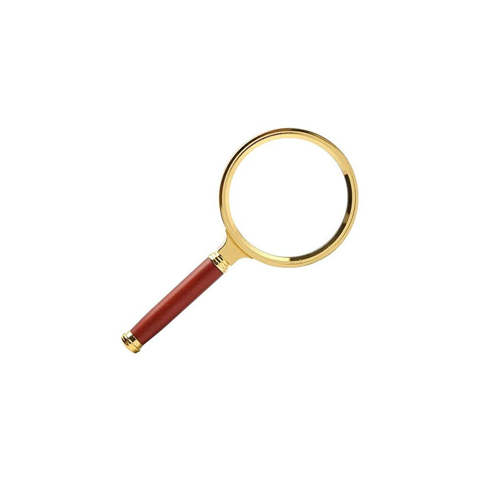 Lupe magnifying hand lens, detachable lens, wooden handle, suitable for books, magazines, newspapers, maps, excursions, repairs, etc.
