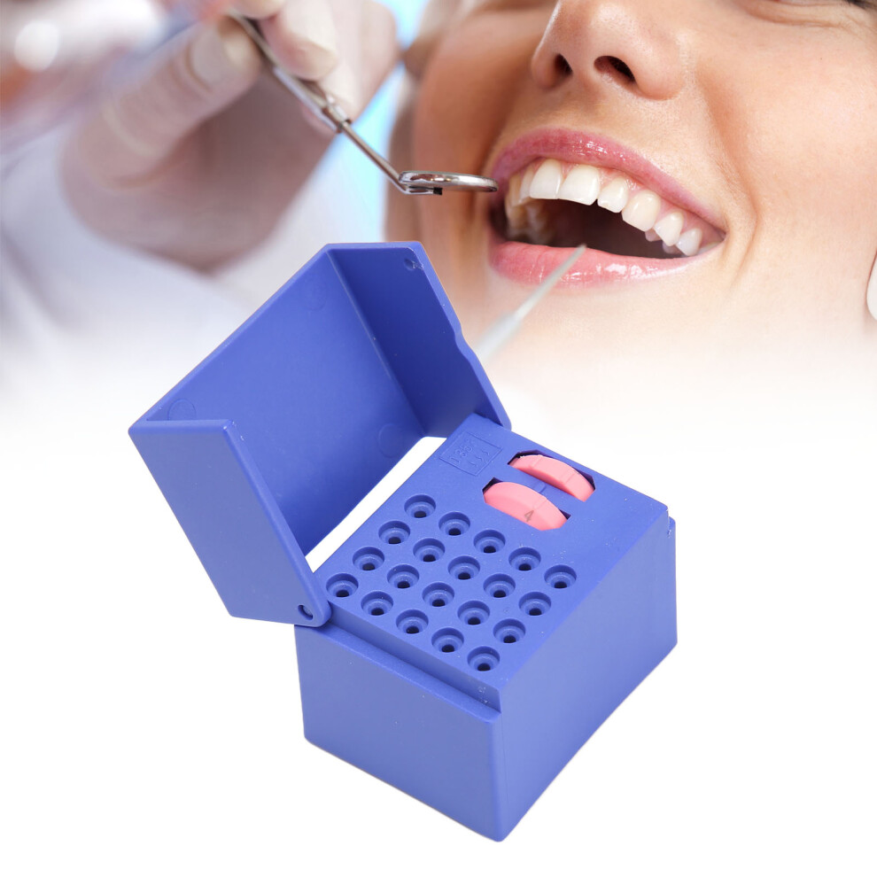 Autoclave Endodontic File Cleaning Box with Scale, Blue Plastic