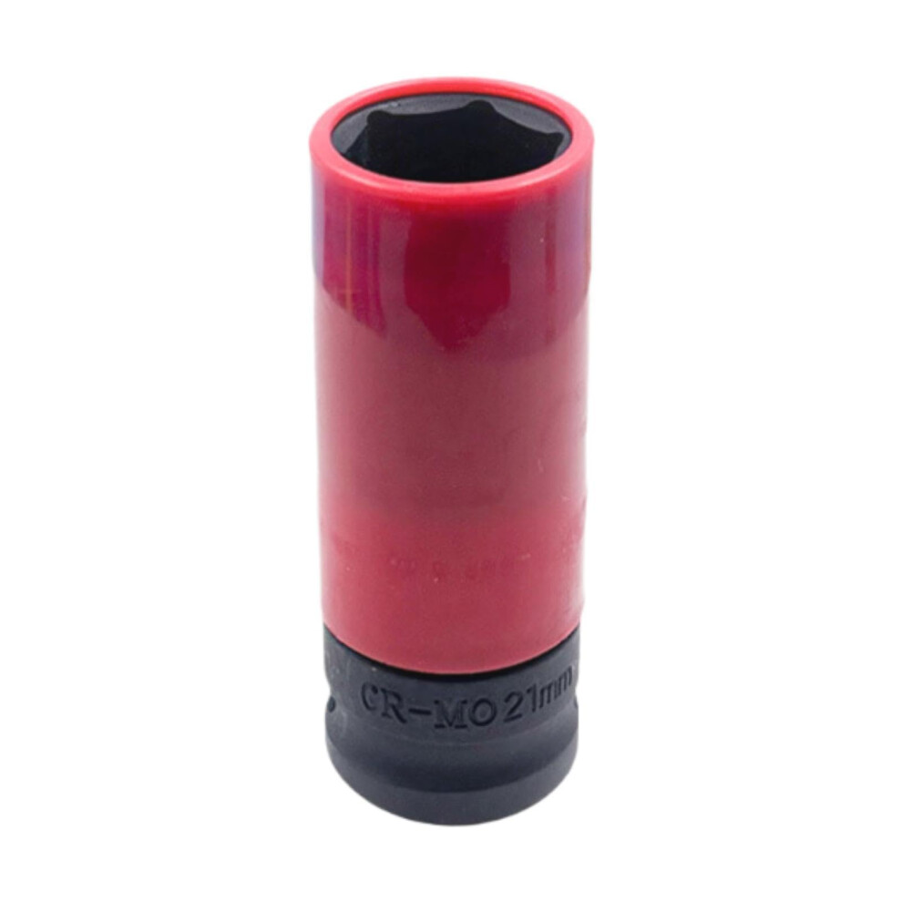 Impact Socket Wrench For 1/2Inch Drive, Tool For Nut Removal, Red, 21 Mm 9426802528282