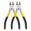165mm Wire Cutters, 2 Pieces, Precision Side Cutters, Spring Loaded, Yellow / Black 1