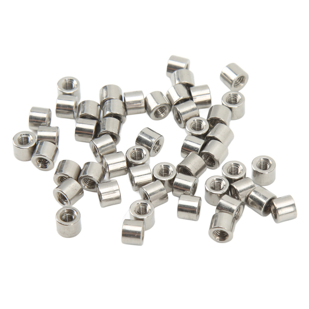Set Of 50 M3 Stainless Steel Cylindrical Female Connector Nuts 7661371740877