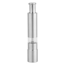 Manuelle Gewürzmühle mit Pump- und Mahltechnologie, manuelle Pfeffermühle aus Edelstahl für feines Pulver, ergonomisches Design mit