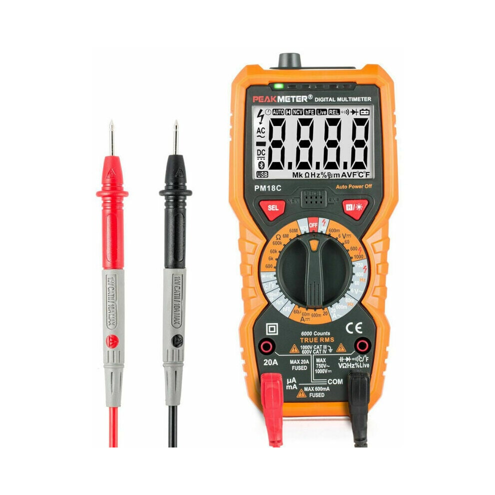Digital Multimeter For Ac Dc Voltage Current Resistance Measurement, Non-Contact Voltage Testing With Integrated Flashlight For Safe And Easy 9358999482118