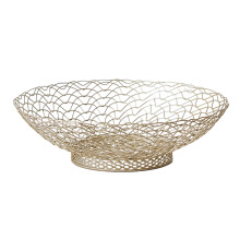Dekorativ fruktskål med modern och snygg design, frukthållare i tråd för andningsbar förvaring av frukt och grönsaker, rostfri serveringsbricka