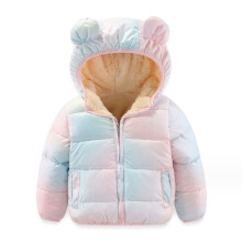Giacca imbottita foderata in pile per bambini, cappotto invernale in pile spesso e caldo con cappuccio removibile, giacca leggera per neonati e