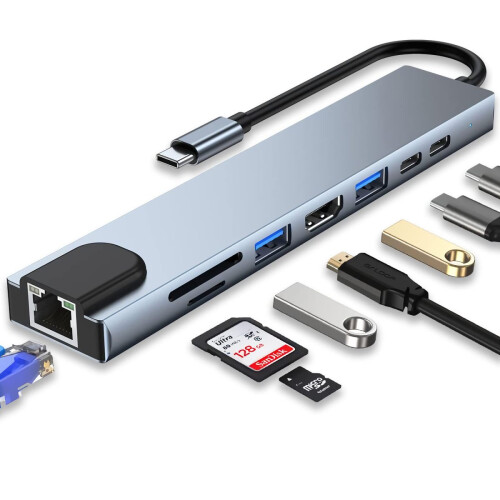 Προσαρμογέας HDMI 4K για φορητούς υπολογιστές USB-C, διανομέας πολλαπλών θυρών με