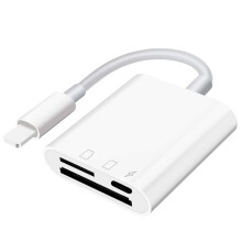 Micro-SD-Kartenleser für iPhone und iPad, 2-in-1-Dual-Slot-Adapter, unterstützt gleichzeitiges Laden, Plug & Play, High-Speed-Übertragung,