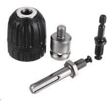 Snelwisseladapter voor sleutelloze boorkop, capaciteit 0,8-10 mm, aansluiting 3/8-24UNF, schachttype 1/4 inch zeskantschacht, universele