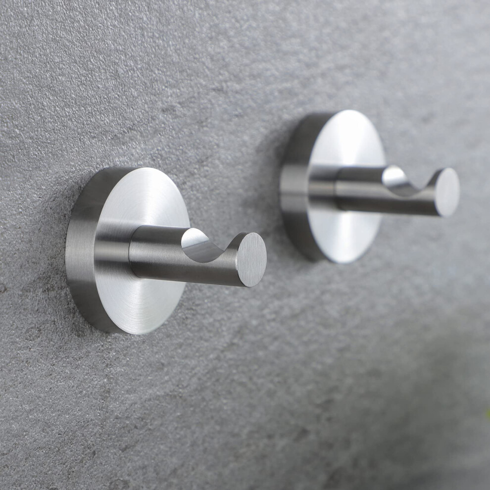 Nordic Minimalism Contemporary Style Towel Hooks, Anti-Corrosion & Rustproof Sus 304 Stainless Steel Waterproof & Anti-Rust, Space Saver Design For 9340959519743