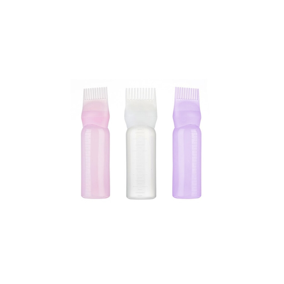 Professional Salon Use Hair Dye Bottle, Multicolor Applicator Comb with Graduated Scale for Precise Measurement and Effortless Dye Application, Set
