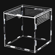 Elegante terrario per rettili, contenitore in acrilico dallo stile moderno con sistema di ventilazione, habitat portatile per rettili, facile da