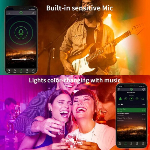Καινοτόμες λωρίδες LED, 30m (2 ρολά των 15m), Bluetooth RGB, Έξυπνος έλεγχος εφαρμογής, 2