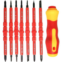 Set șurubelnițe electrice, aplicații industriale cu mâner izolat ergonomic, 7 bucăți pentru garanție de satisfacție deplină