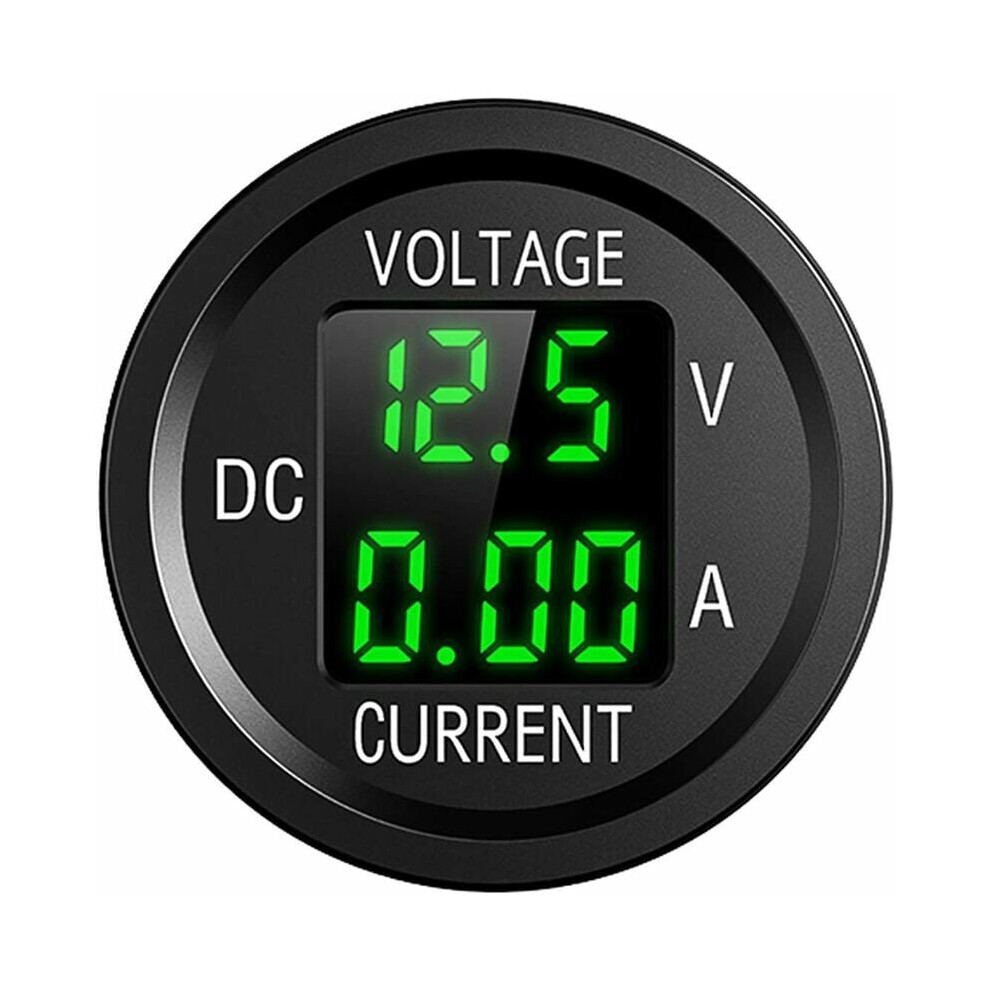 Car Boat Marine Voltmeter Gauge With Digital Voltage Meter Gauge, Easy Installation Panel Voltage Tester Gauge With Waterproof Design ( Led) Green 9340959613755