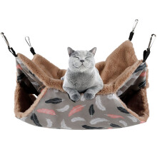 Cozy Retreat For Small Animals, Easy Install & Clean Pet Cage Accessories, Ferret Guinea Pig Rabbit Finds Delight In Plush Pet Hanging Bed Double