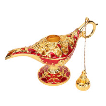 Stupendo Lampada Magica in Lega di Alluminio 8,7 pollici Oro+Rossa con Decoro in Rilievo