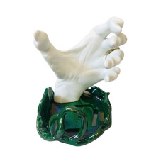 Statuete gestuale LoveYouSignDecor verde smarald, design funcțional cu mână de vrăjitoare cu o bază stabilă pentru a ține băuturi, bere,