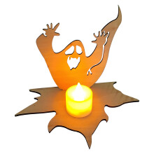 Geisterschild aus Holz für Halloween-Dekorationen, Vintage-Tischdekoration, Party-Mittelstück mit klassischem Gruseldesign