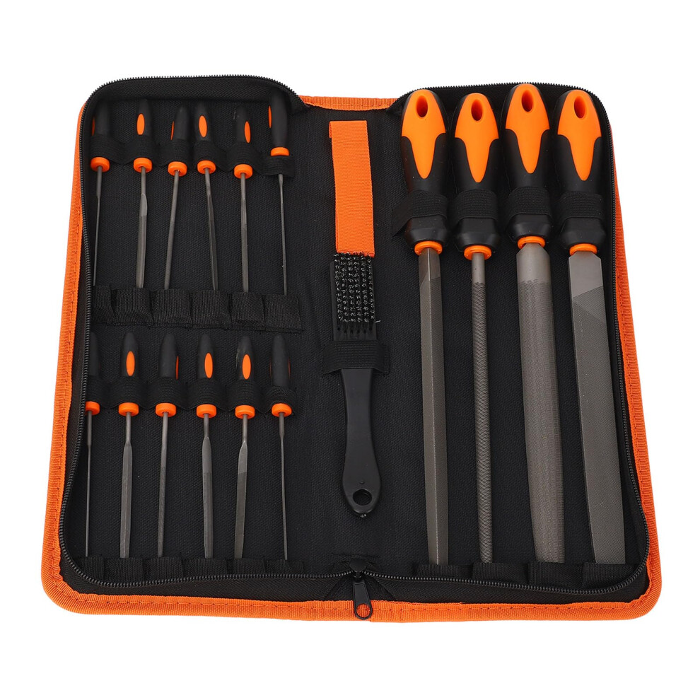 18Pcs File Set Tool T12 Steel Metal Professional Flat Triangular Half Round Large Needle Files With Soft Rubber Grip For Wood Metal Ceramic 9426802536591